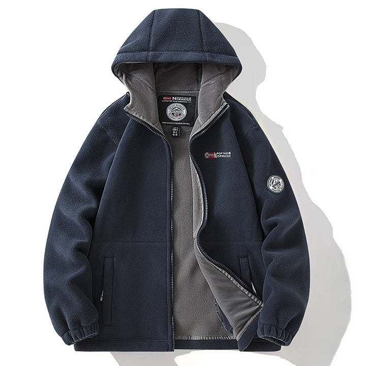 Unisex Kapuzen-Fleecejacke mit wärmender Microfleece-Innenlage, durchgehendem Reißverschluss und elastischen Bündchen Echo Archiv