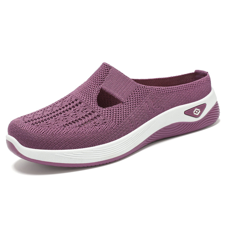 Damen nan atmungsaktive Strick-Slipper Clog mit seitlicher Cut-Out-Öffnung, dämpfender EVA- und PU-Zwischensohle Echo Archiv