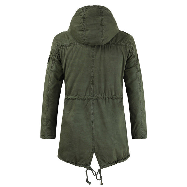Herren lässige und funktionale Parkajacke mit Kapuze und praktischen Taschen Echoarchiv