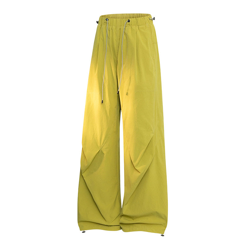 Damen Weite Palazzo-Hose mit Tunnelzugbund, drapierten Falten & verstellbarem Saum Echoarchiv