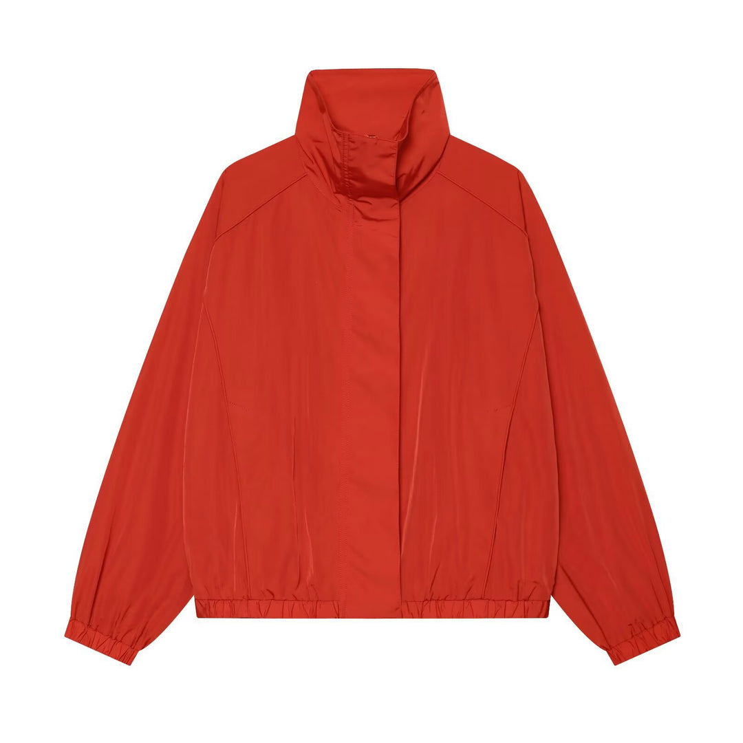 Damen Leichter Technical Windbreaker‑Blouson mit hohem Stehkragen, verdecktem Reißverschluss und elastischem Saum Echo Archiv