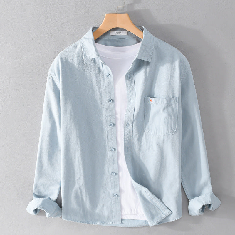 Herren Leichtes Baumwoll-Overshirt im Relaxed-Fit mit Brusttasche Echoarchiv