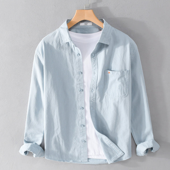 Herren Leichtes Baumwoll-Overshirt im Relaxed-Fit mit Brusttasche Echoarchiv