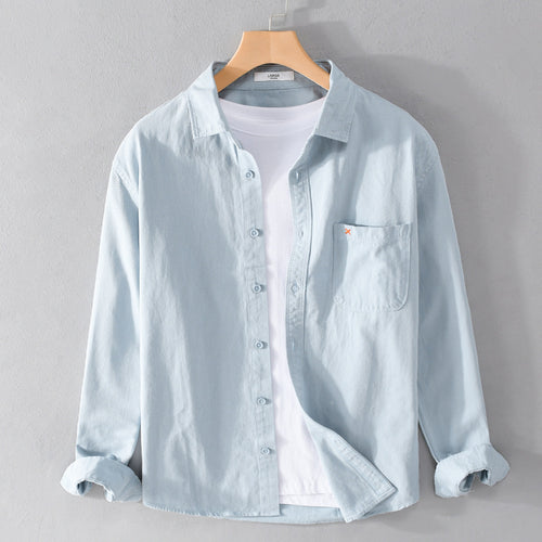 Herren Leichtes Baumwoll-Overshirt im Relaxed-Fit mit Brusttasche Echoarchiv
