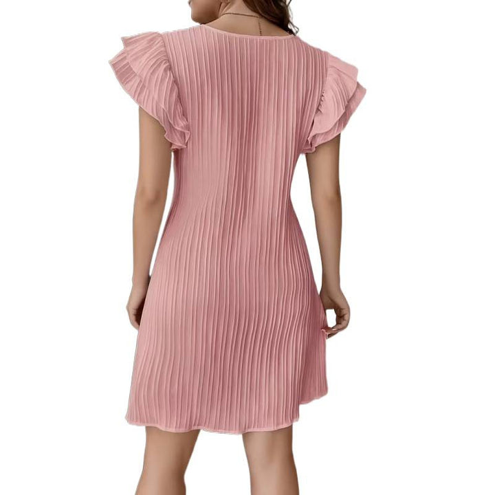 Damen Plissiertes Kurzkleid mit Rüschendetails Echo Archiv