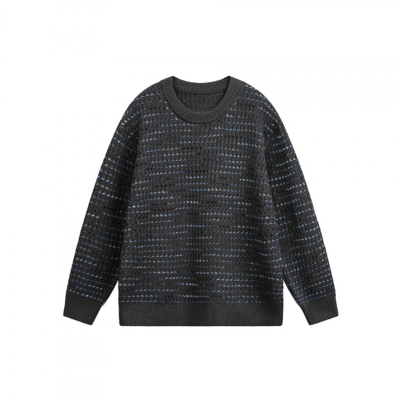 Unisex Feinstrickpullover mit strukturierter Streifenoptik und Rundhalsausschnitt Echo Archiv