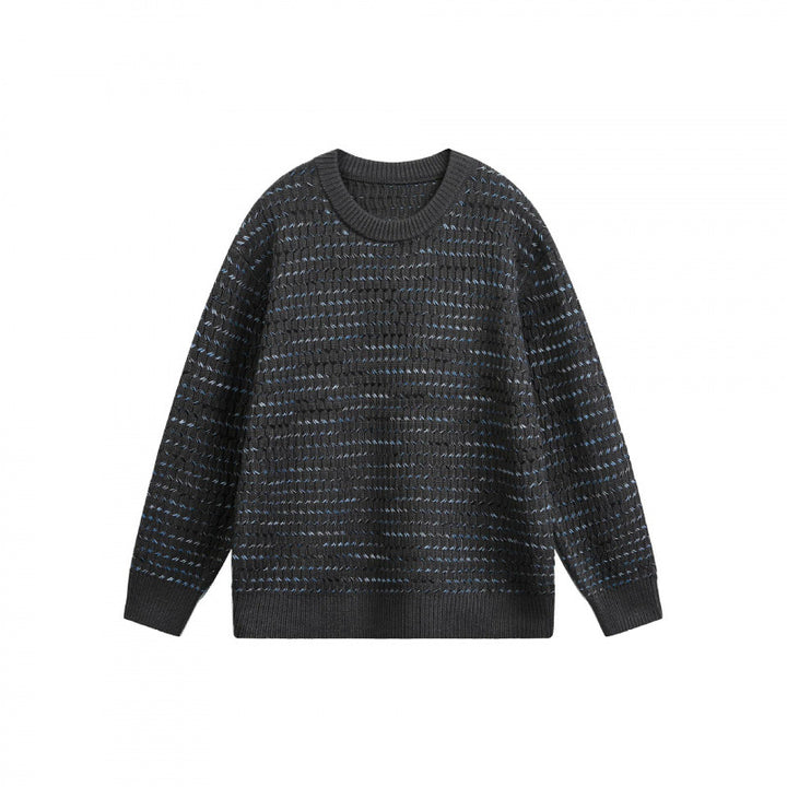 Unisex Feinstrickpullover mit strukturierter Streifenoptik und Rundhalsausschnitt Echo Archiv