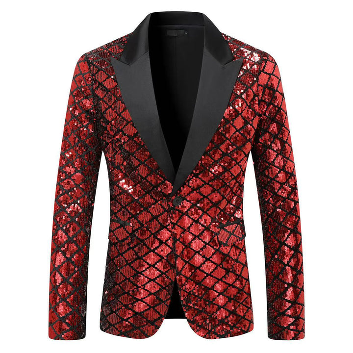 Herren Glamouröser Paillettenblazer mit modernem Schnitt Echoarchiv