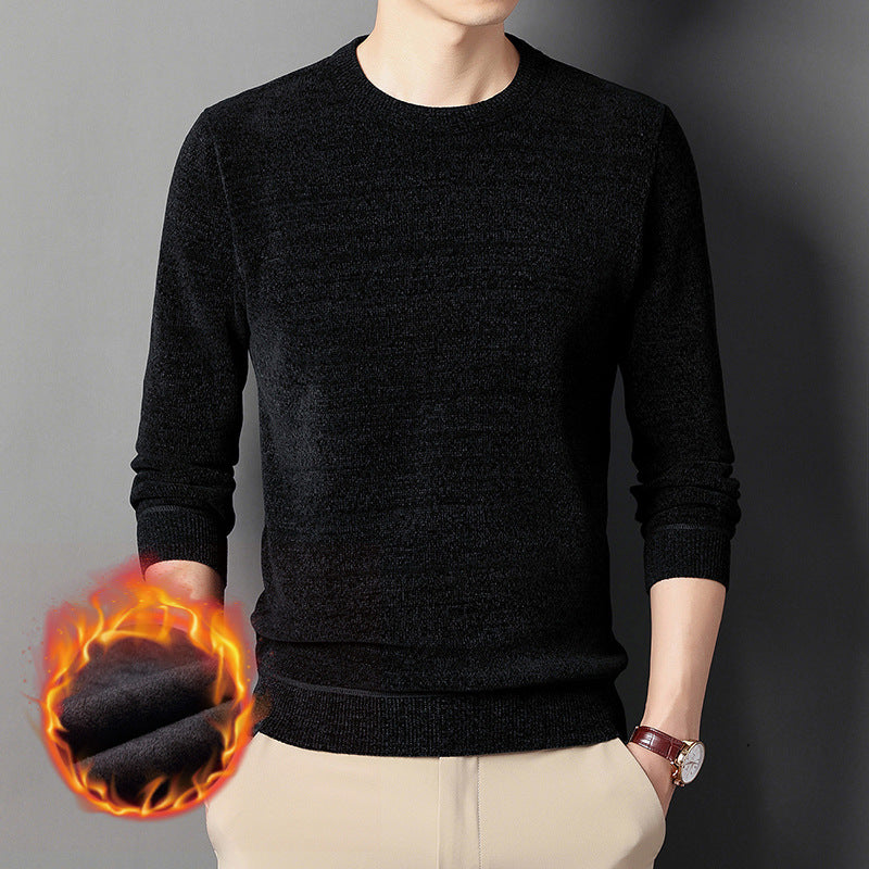 Herren Wärmender Rundhals-Pullover mit Fleece-Innenfutter – Norvane