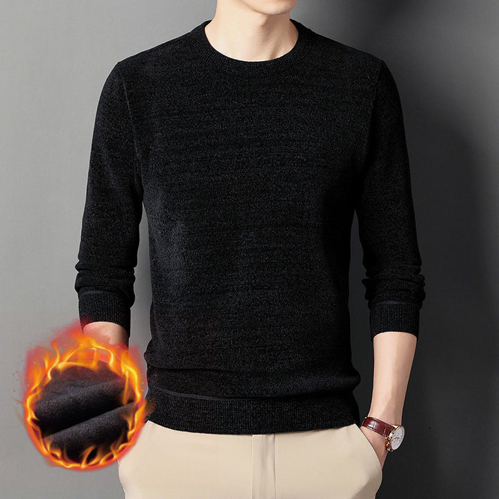 Herren Wärmender Rundhals-Pullover mit Fleece-Innenfutter – Norvane