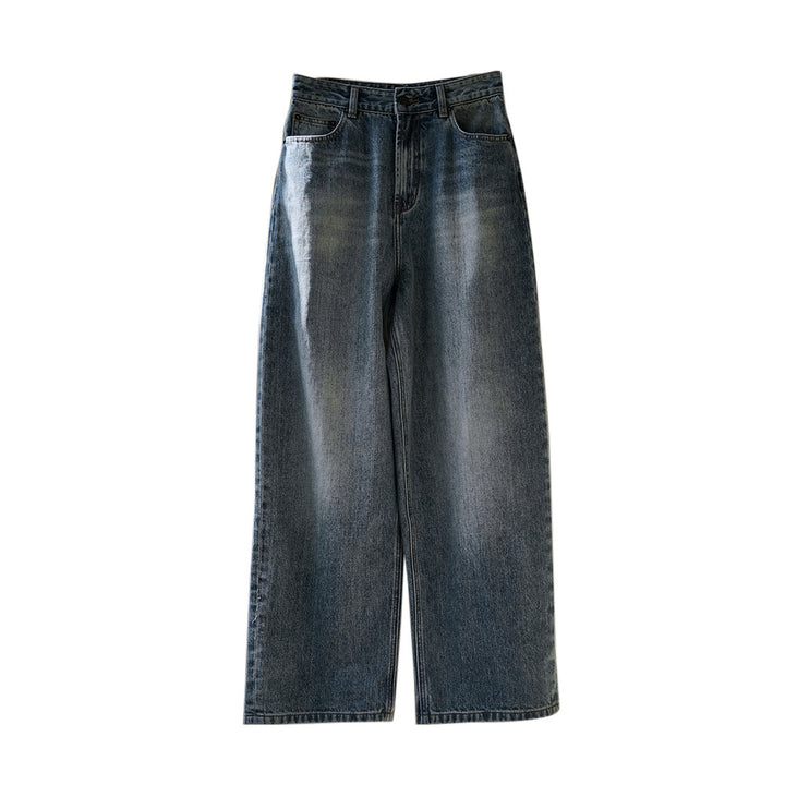 Damen Locker geschnittene Vintage-Denim Hose mit extra weitem Bein und hohem Bund Echoarchiv