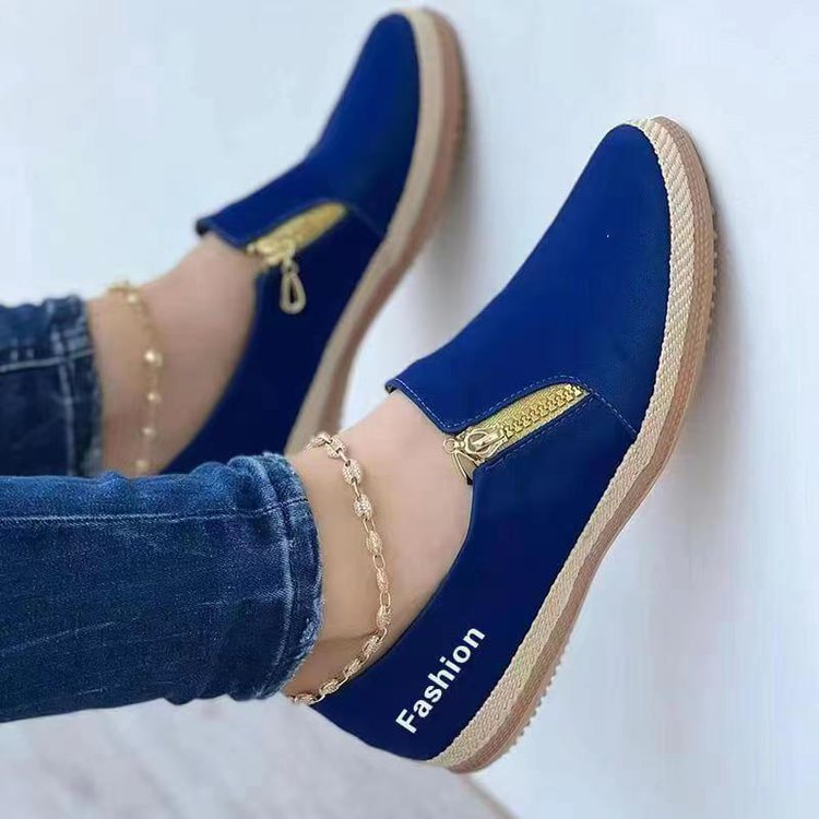 Damen Slip-On Espadrille‑Loafer mit dekorativem Reißverschluss und Keilsohle Echo Archiv