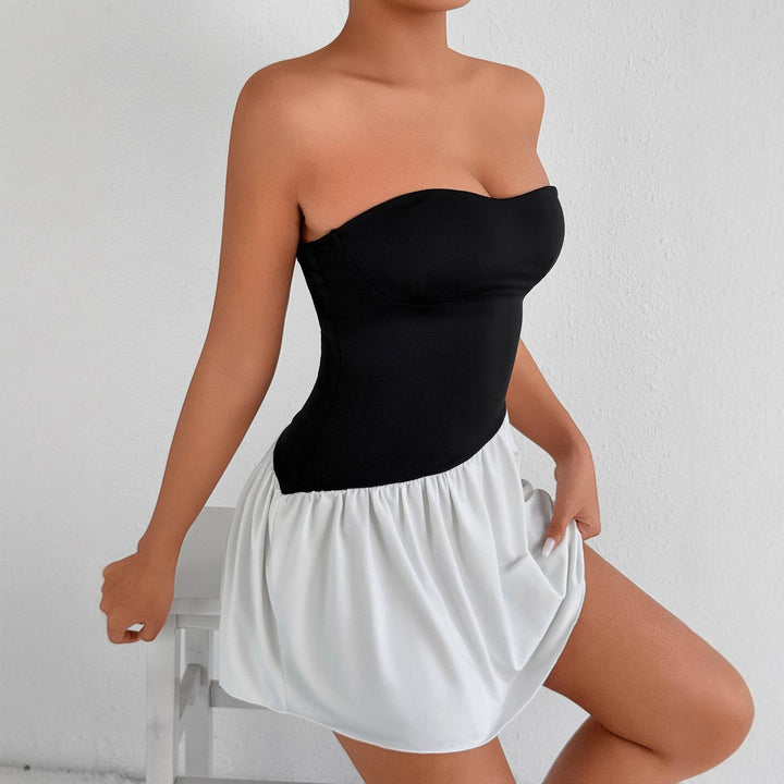 Damen Bandeau Kleid mit fließendem Rock Echo Archiv