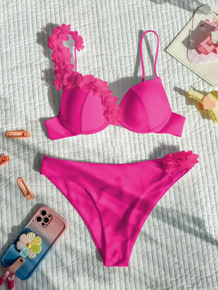 Damen Triangel-Bikini mit farbenfrohen Blumenakzenten Echo Archiv