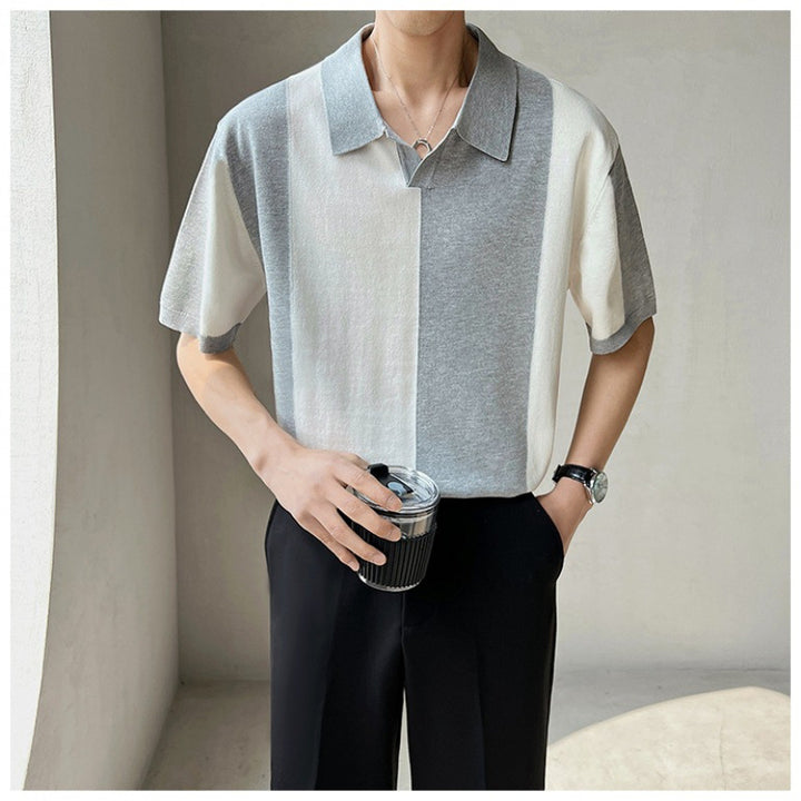 Herren Poloshirt mit modernem Farbblockdesign und lockerer Passform Echoarchiv