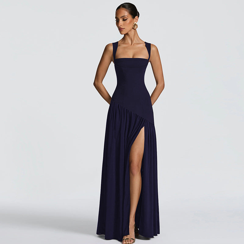 Damen Elegantes Abendkleid mit asymmetrischem Schnitt und tiefem Schlitz Echo Archiv