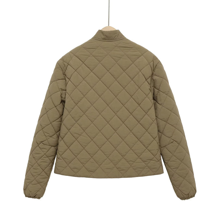 Damen Steppjacke mit Karomuster, kurzem Boxy‑Schnitt und Pattentaschen Echo Archiv