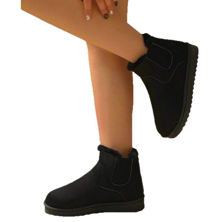 Damen Gefütterte Chelsea-Winterbooties mit elastischem Einsatz und Teddyfellfutter – Lioré