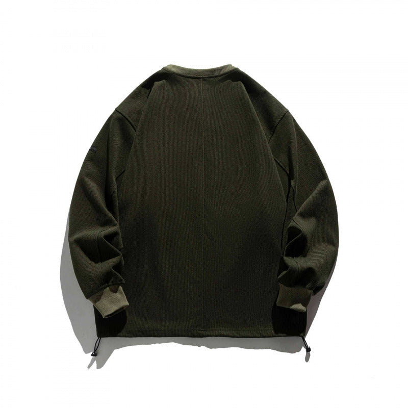 Unisex Strukturiertes Oversize-Sweatshirt mit Kordelzugbund und Raglanärmeln Echo Archiv