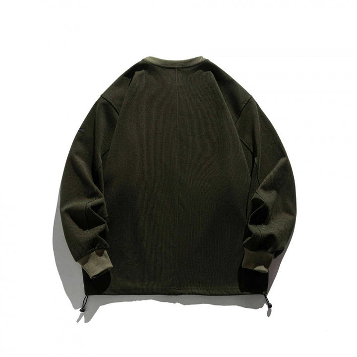 Unisex Strukturiertes Oversize-Sweatshirt mit Kordelzugbund und Raglanärmeln Echo Archiv