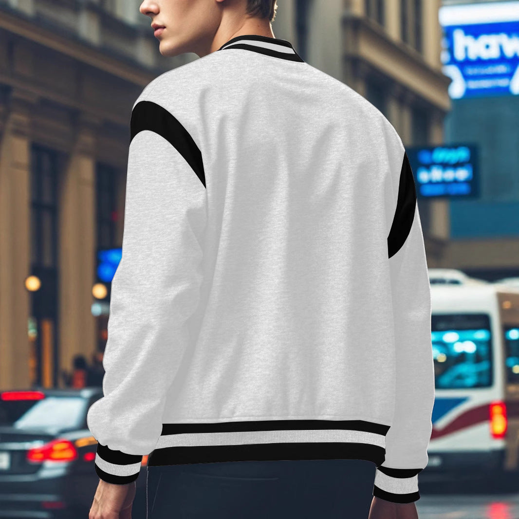 Herren Sportliche Collegejacke mit kontrastrierenden Ärmeln und Knopfdetails Echoarchiv