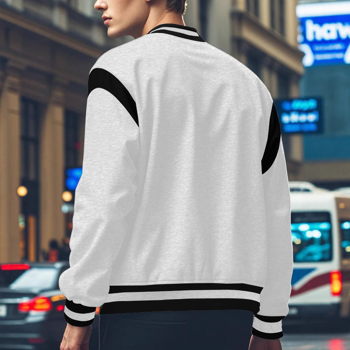 Herren Sportliche Collegejacke mit kontrastrierenden Ärmeln und Knopfdetails Echoarchiv