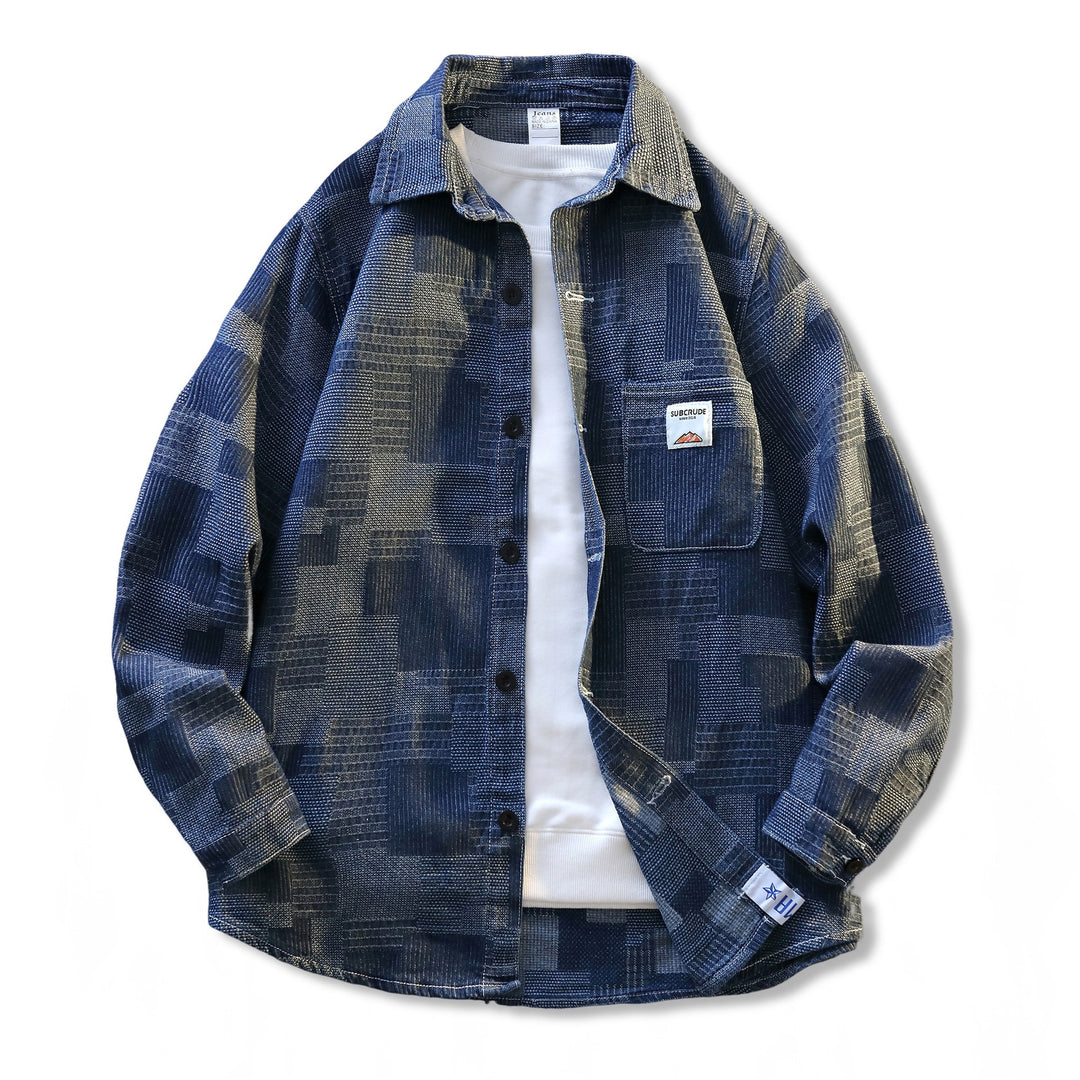 Herren Strukturierte Overshirt‑Hemdjacke aus Cord mit aufgesetzter Brusttasche Echo Archiv