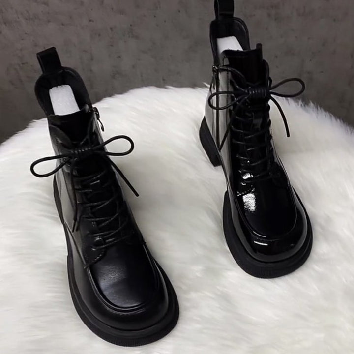 Damen Modische und komfortable Lederstiefeletten Echo Archiv
