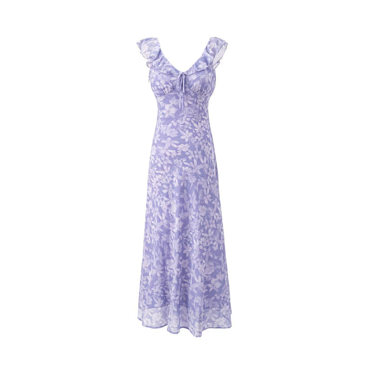 Damen Maxikleid mit romantischem Blumenmuster und raffinierten Rüschendetails Echo Archiv