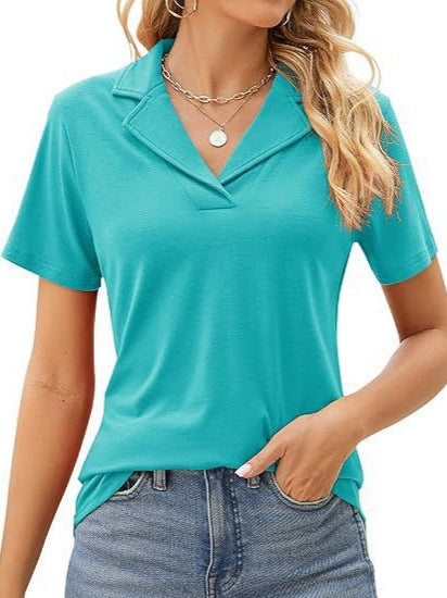 Damen Poloshirt mit kurzem Arm und modernem Kragen Echo Archiv