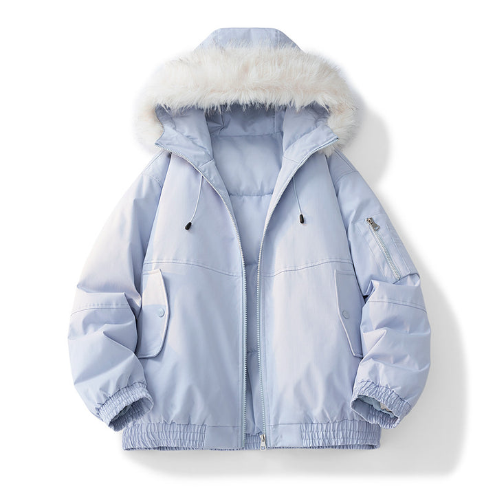 Damen Modische Winterjacke mit abnehmbarem Kunstfellkragen Echoarchiv