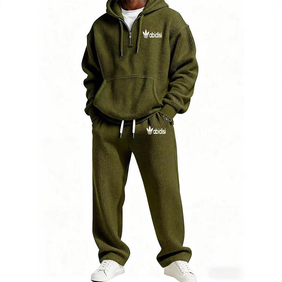 Herren Trendiger Kapuzenpullover mit praktischem Reißverschluss und bequemer Jogginghose Echoarchiv