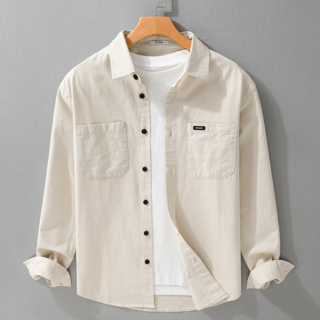 Herren Baumwoll-Overshirt im Hemdjackenstil mit aufgesetzten Brusttaschen und relaxed Fit Echoarchiv