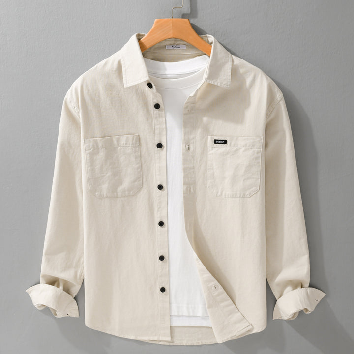 Herren Baumwoll-Overshirt im Hemdjackenstil mit aufgesetzten Brusttaschen und relaxed Fit Echoarchiv