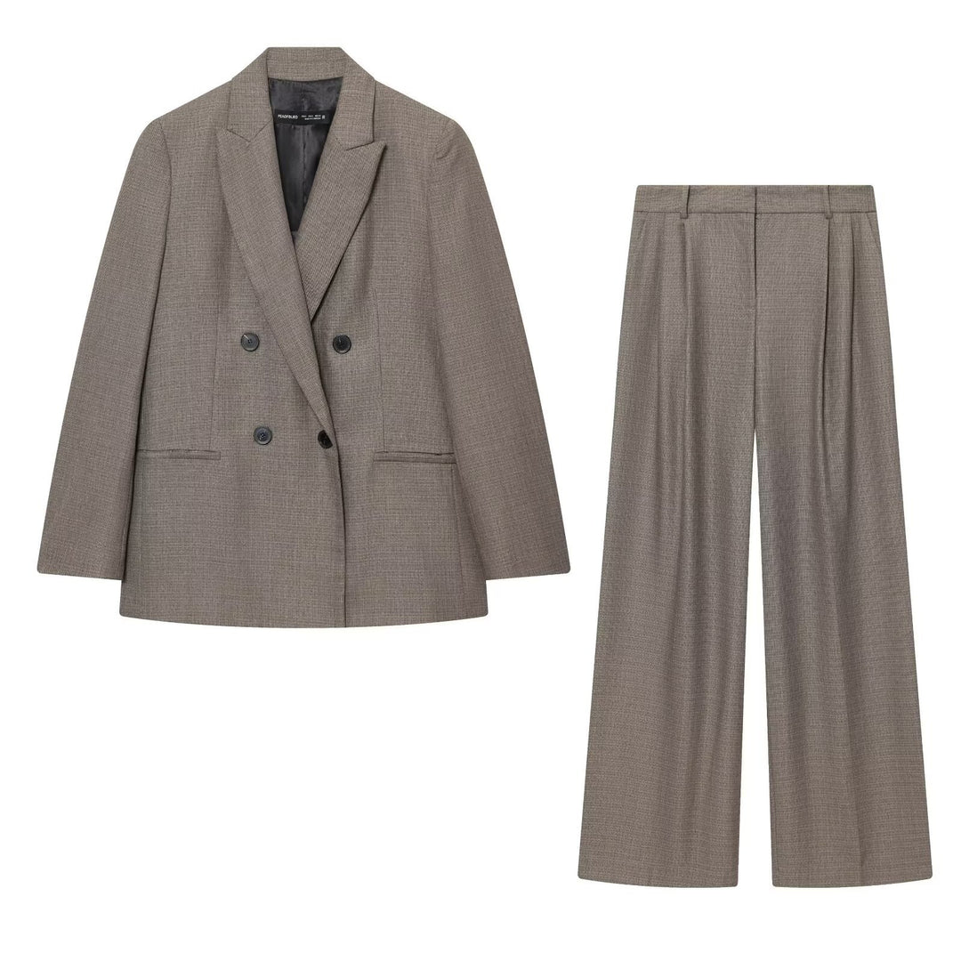 Damen Weitgeschnittene High-Waist-Hose mit Bundfalten und Bügelfalte Echoarchiv