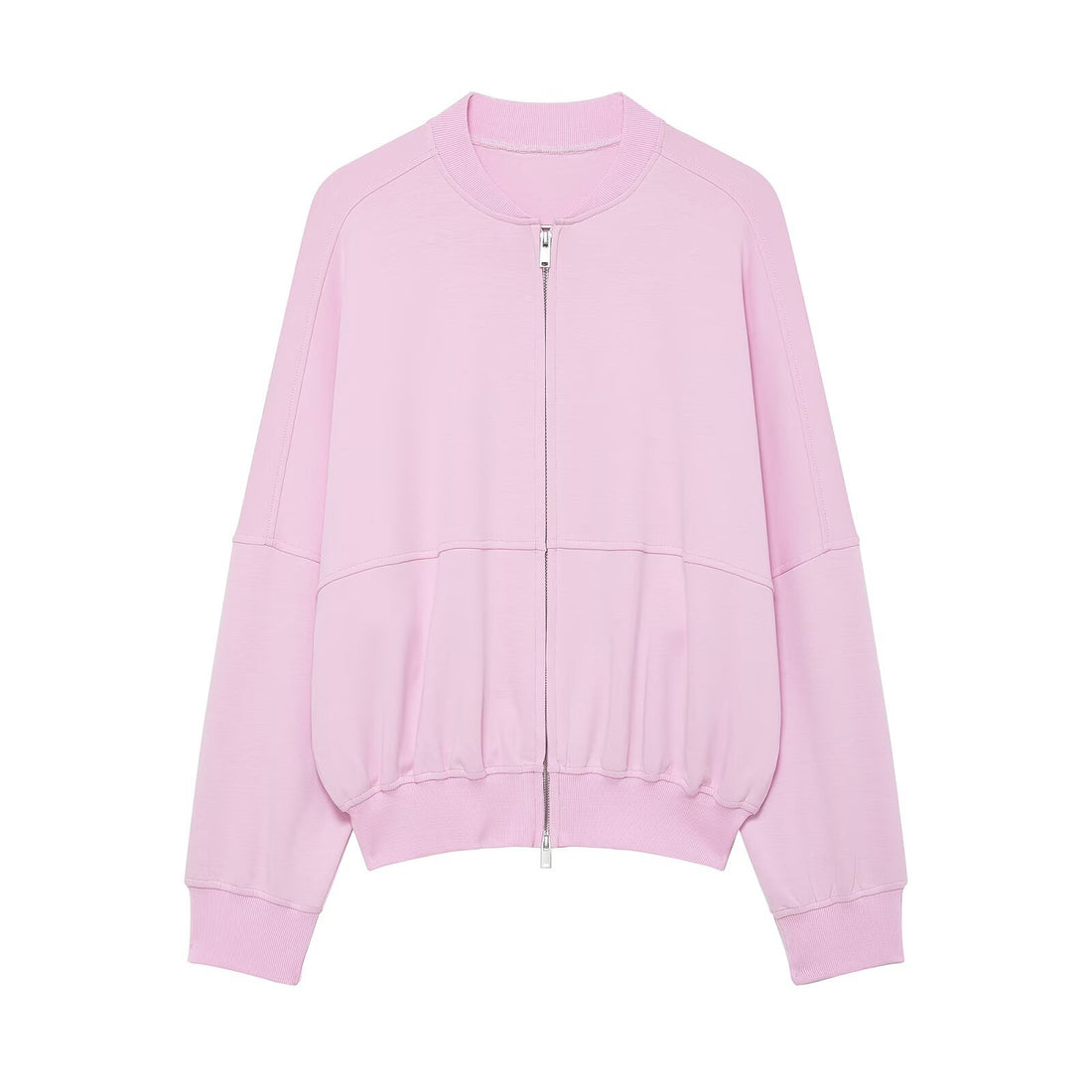 Damen Cropped-Boxy-Bomberjacke mit Zwei-Wege-Reißverschluss und elastischem Bund Echoarchiv