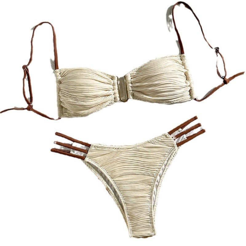 Damen Bandeau-Bikini mit raffiniertem Rüschendesign und verstellbaren Trägern Echo Archiv