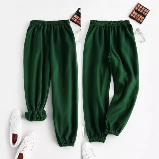 Damen nan weite High-Waist Jogginghose aus weichem Fleece mit elastischem Bund, Eingrifftaschen und engen Saumbündchen Echo Archiv