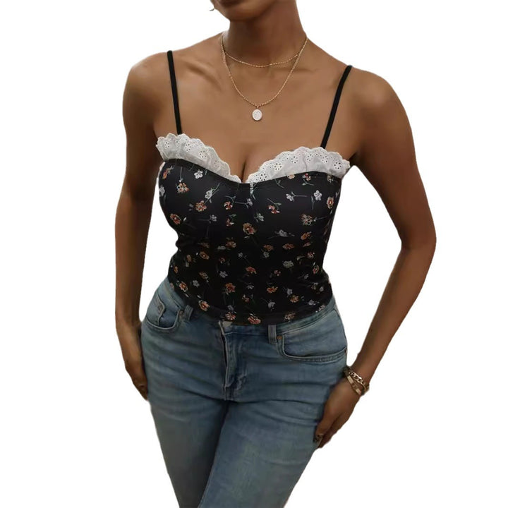 Damen Spitzen-Cami-Top mit floralem Design Echo Archiv