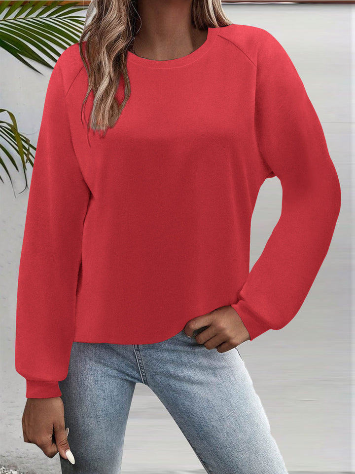 Damen Freizeit Rundhalsausschnitt Sweatshirt mit Raglanärmeln und elastischen Bündchen Echoarchiv