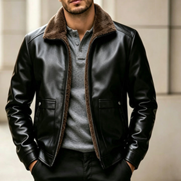 Herren Elegante Kunstlederjacke im Vintage-Stil Echo Archiv