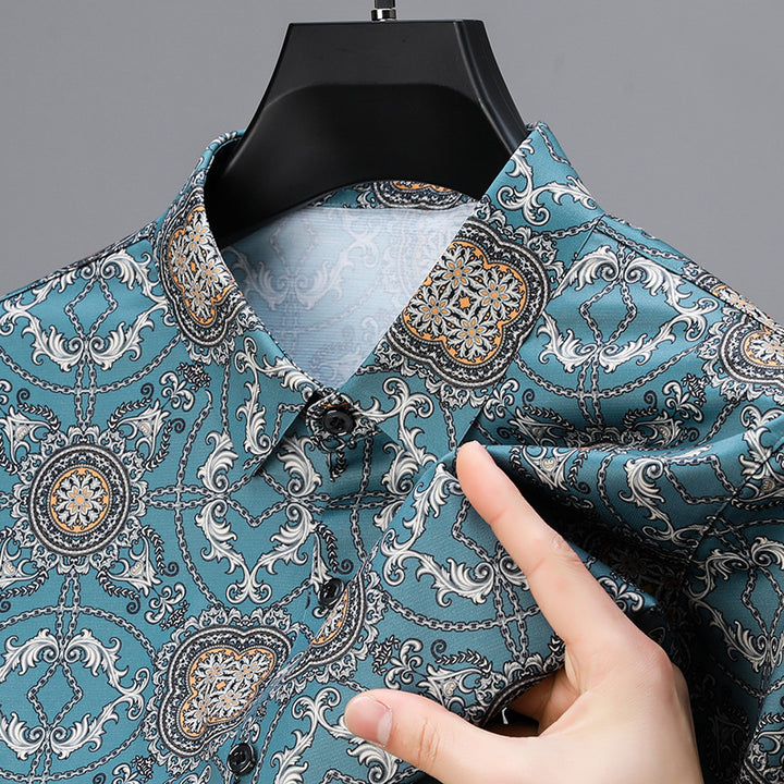 Herren elegantes Hemd mit kunstvollem Muster Echoarchiv