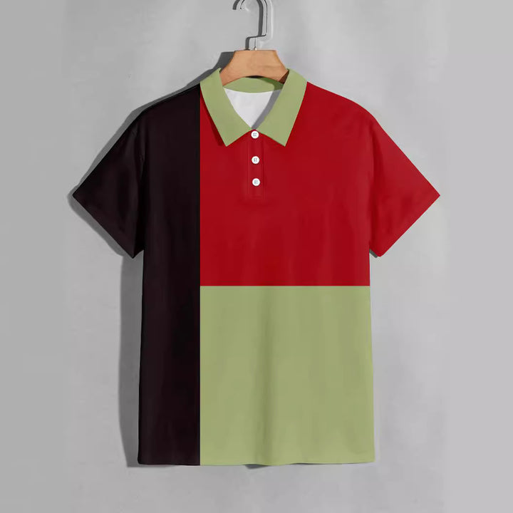 Herren Polohemd mit Farbblockdesign und modernem Kragen Echoarchiv