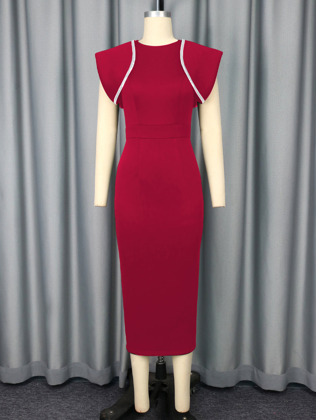 Damen figurbetontes Kleid mit dekorativen Rüschenträgern – Élara