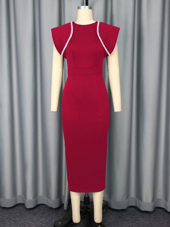 Damen figurbetontes Kleid mit dekorativen Rüschenträgern Echo Archiv