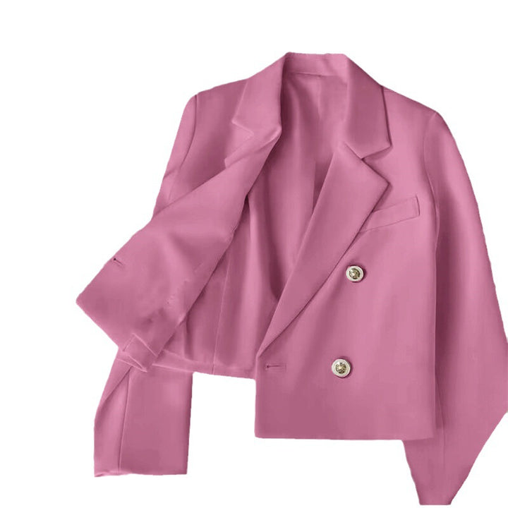 Damen Modischer Kurzblazer mit doppelt geknöpften Details Echo Archiv