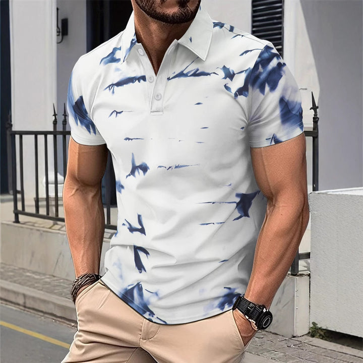 Herren modisches Kurzarm Poloshirt mit ausgefallenem Muster Echoarchiv