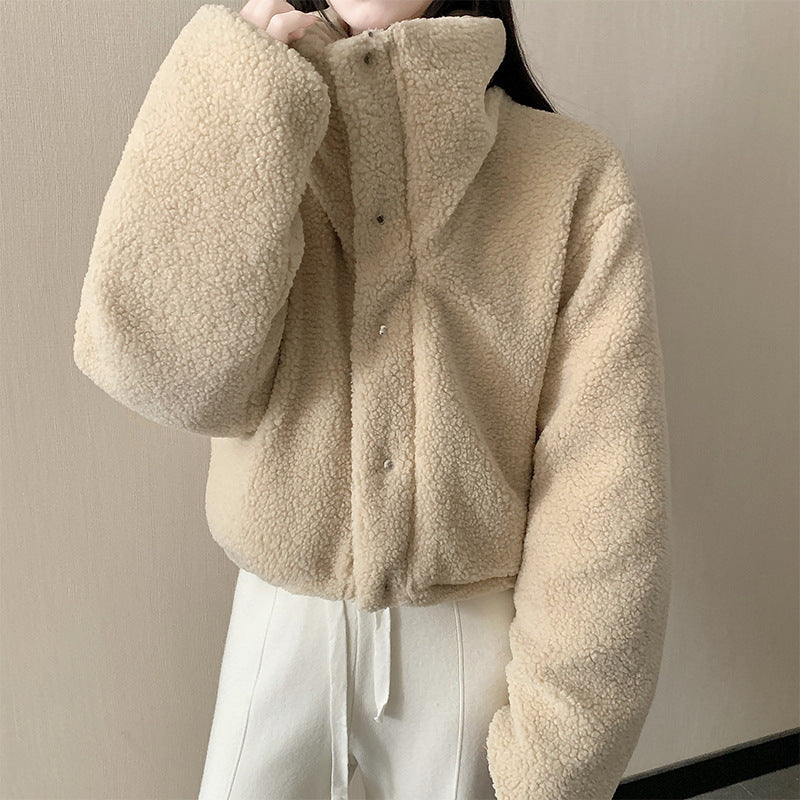 Damen nan kurze wattierte Jacke mit hochschließendem Schalkragen und Teddybündchen Echo Archiv