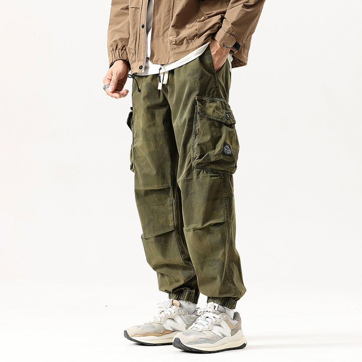 Herren Cargo-Joggerhose mit verstärkten Knien, Multifunktions-Taschen und Kordelbund Echo Archiv