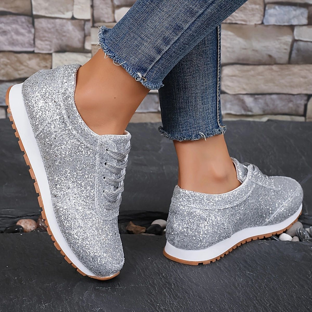 Damen Glitzernde Freizeitschuhe mit rutschfester Sohle und gepolstertem Fußbett Echoarchiv